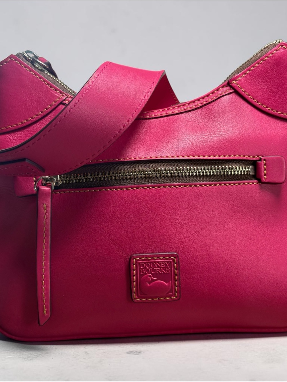 Dooney & Bourke Vibrant Pink Leather Shoulder Bag